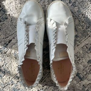Kate Spade White Ruffle Sneakers